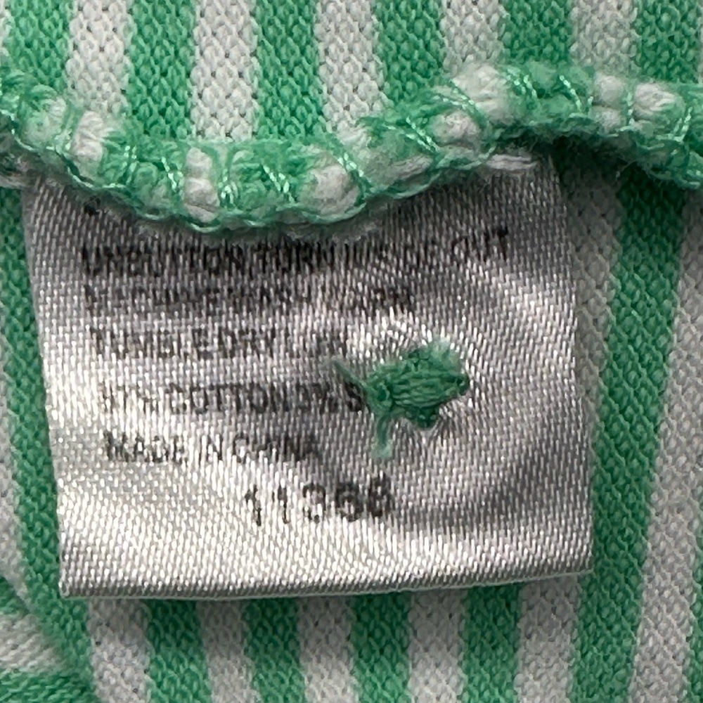 Southern Tide The Skipjack Mens Large Green Striped Polo Collared Golf Shirt - Picture 12 of 15